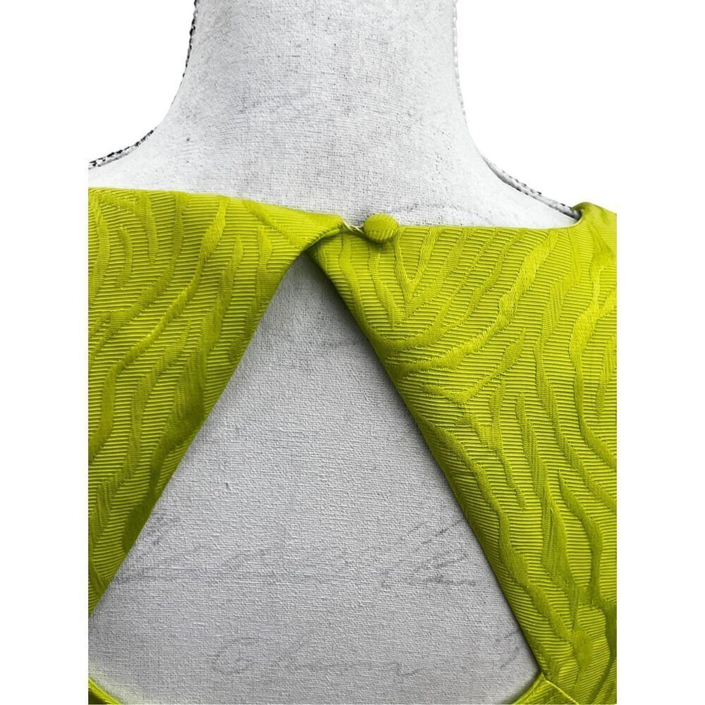 Ellen Tracy Lime Green Textured Midi Dress with Belt - Picture 12 of 13